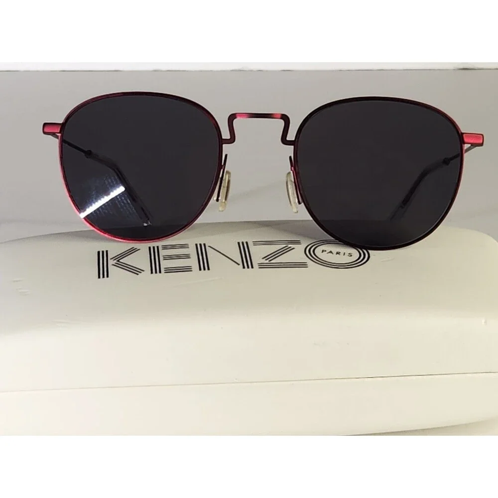Kenzo Sunglasses KZ 5118 Metallic Red Made In France Lightweight Metal Frames